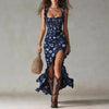 Zara | Bohemian Floral Ruched Maxi Dress with Side Slit